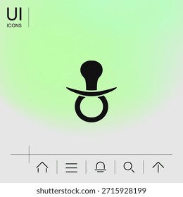  Icono del chupete del bebé. Elemento para su diseño