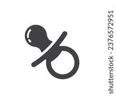 Baby pacifier icon in flat style. Nipple for newborn child vector illustration on isolated background. Soother sign business concept.