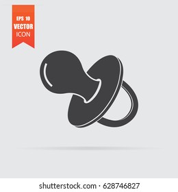 Icono de Bebé pacificador en estilo plano aislado en fondo gris. Para su diseño, logotipo. Ilustración vectorial.