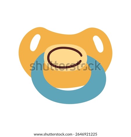 Baby pacifier icon in flat style. Nipple for newborn child vector illustration on isolated background. Soother sign business concept.