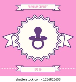 Baby pacifier -  icon. Graphic elements for your design
