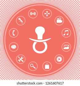  Baby pacifier icon. Graphic elements for your design