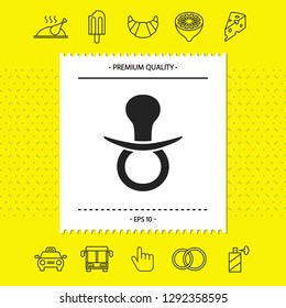  Baby pacifier icon. Graphic elements for your design