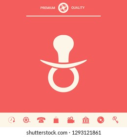  Baby pacifier icon. Graphic elements for your design