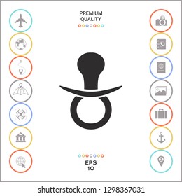  Baby pacifier icon. Graphic elements for your design