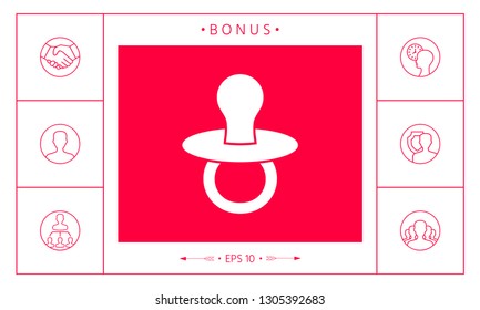 Baby pacifier -  icon. Graphic elements for your design