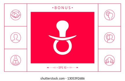  Baby pacifier icon. Graphic elements for your design