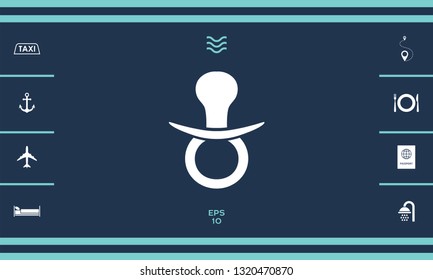  Baby pacifier icon. Graphic elements for your design