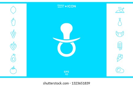  Baby pacifier icon. Graphic elements for your design