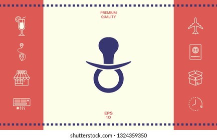  Baby pacifier icon. Graphic elements for your design