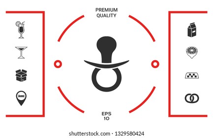  Baby pacifier icon. Graphic elements for your design