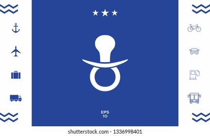  Baby pacifier icon. Graphic elements for your design