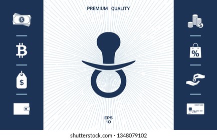  Baby pacifier icon. Graphic elements for your design