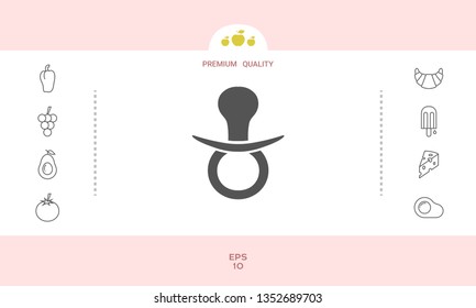  Baby pacifier icon. Graphic elements for your design