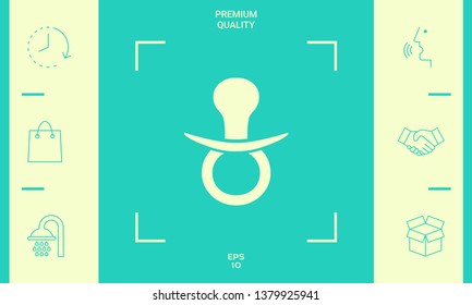  Baby pacifier icon. Graphic elements for your design