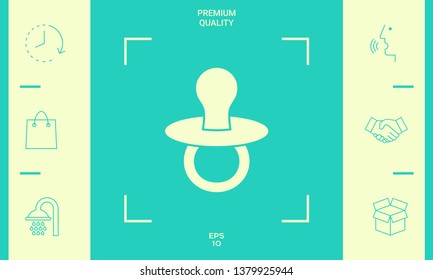 Baby pacifier -  icon. Graphic elements for your design