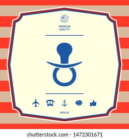 Baby pacifier icon. Graphic elements for your design
