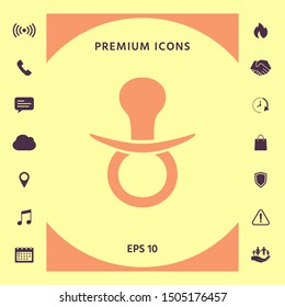 Baby pacifier icon. Graphic elements for your design