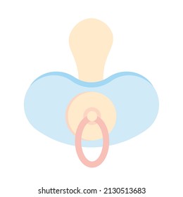 icono de pacificador de bebé aislado plano