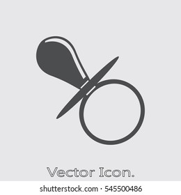 Baby pacifier Icon isolated of flat style. Vector illustration.