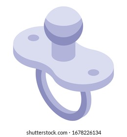 Baby-Pazifiksymbol. Isometrisch für die Vektorillustration des Babypazifikers Symbol für Webdesign einzeln auf weißem Hintergrund