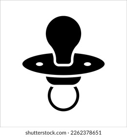 baby pacifier icon on white background