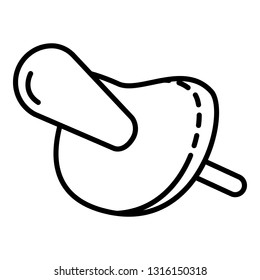 Baby pacifier icon. Outline baby pacifier vector icon for web design isolated on white background