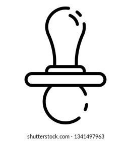 Baby pacifier icon. Outline baby pacifier vector icon for web design isolated on white background
