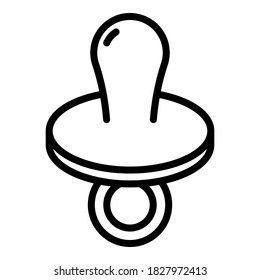 Icono de pacificador de bebé. Esquema de icono de vector de pacificador de bebé para diseño web aislado en fondo blanco