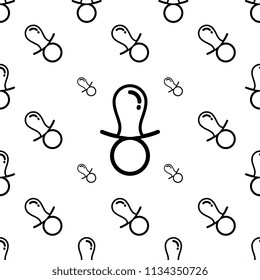 Baby Pacifier Icon Seamless Pattern Vector Art Illustration