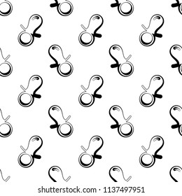 Baby Pacifier Icon Seamless Pattern Vector Art Illustration