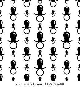 Baby Pacifier Icon Seamless Pattern Vector Art Illustration
