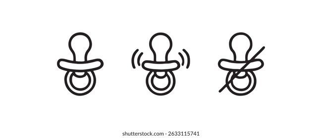 Baby pacifier icon set with variations Vector