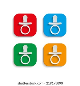 Baby Pacifier icon with shadow 