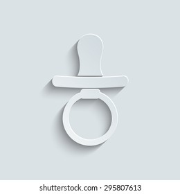 Baby Pacifier icon with shadow