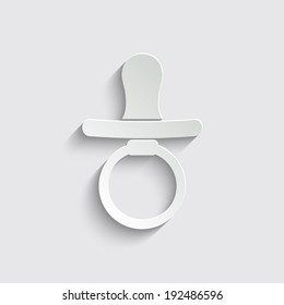Baby Pacifier icon with shadow on a grey background