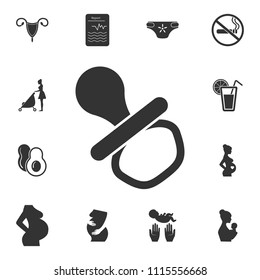 Baby pacifier icon. Simple element illustration. Baby pacifier symbol design from Pregnancy collection set. Can be used for web and mobile on white background