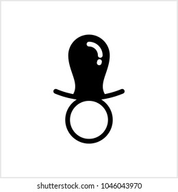 Baby Pacifier Icon Vector Art Illustration