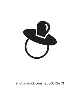 Baby pacifier icon. vector flat black illustration for web and app..eps