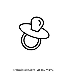 Baby pacifier icon. vector flat black linear illustration for web and app..eps