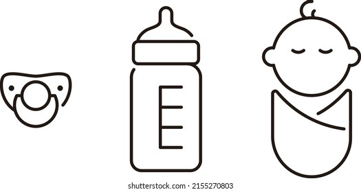 Baby and baby pacifier icon, vector illustration