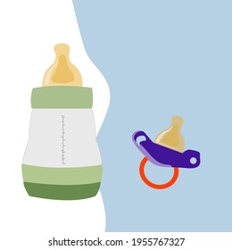 baby pacifier icon vector isolated on blue and white background. illustration