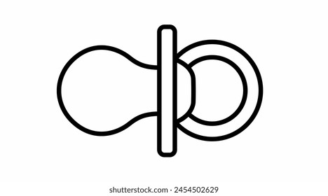 Baby-Schnuller-Symbol. Isolierte, flache, bearbeitbare Vektorgrafik