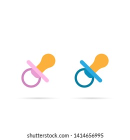 Baby pacifier icons with shadow