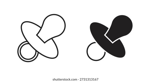 Iconos del chupete del bebé. Vector icono lineal aislado sobre fondo blanco.