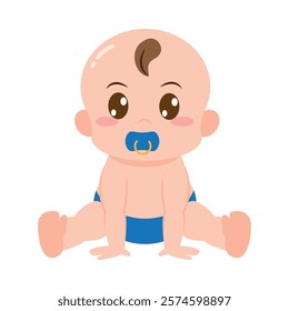 baby with pacifier isolated design