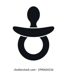 Baby pacifier. Isolated flat vector pictogram. 