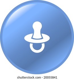 botón azul claro del pacificador de bebé