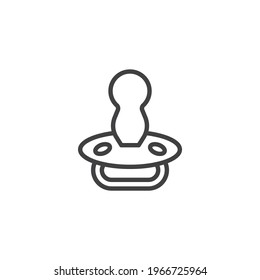 Baby pacifier line icon. linear style sign for mobile concept and web design. Silicone pacifier outline vector icon. Symbol, logo illustration. Vector graphics
