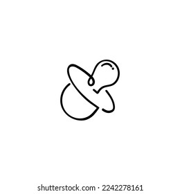 Baby Pacifier Line Style Icon Design